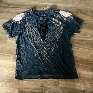 Ripped graphic T-shirt